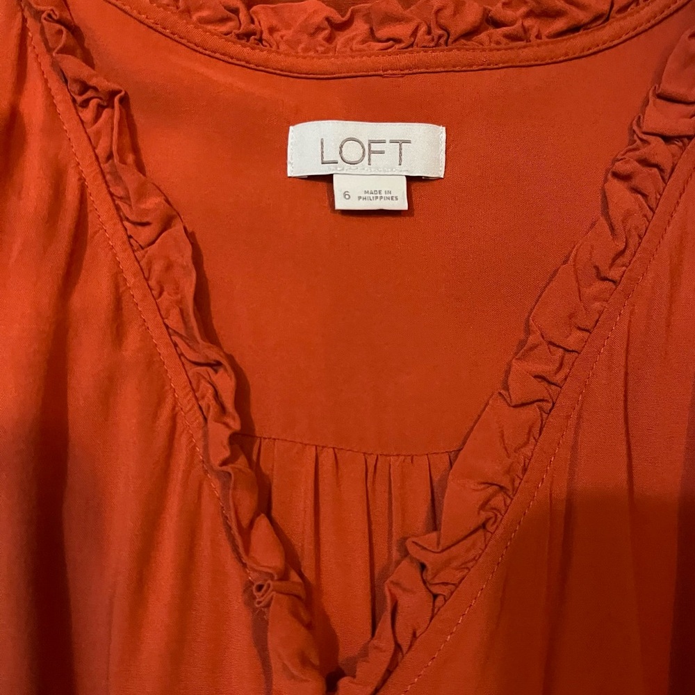 LOFT Rust Orange Jumpsuit - Picture 2 of 3